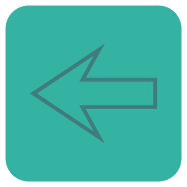 Düz sol ok vektör simgesi kare