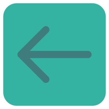 Düz sol ok vektör simgesi kare