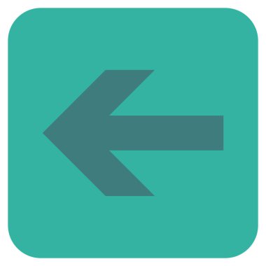 Düz sol ok vektör simgesi kare