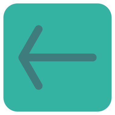 Düz sol ok vektör simgesi kare