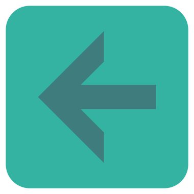 Düz sol ok vektör simgesi kare