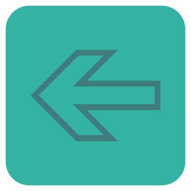 Düz sol ok vektör simgesi kare