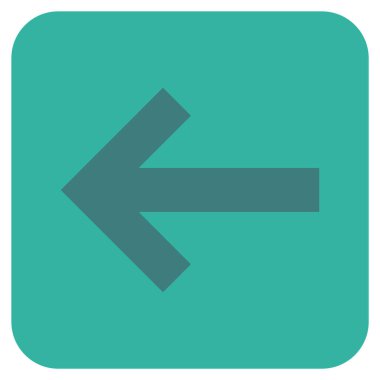 Düz sol ok vektör simgesi kare