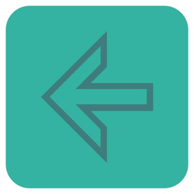 Düz sol ok vektör simgesi kare