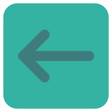 Düz sol ok vektör simgesi kare