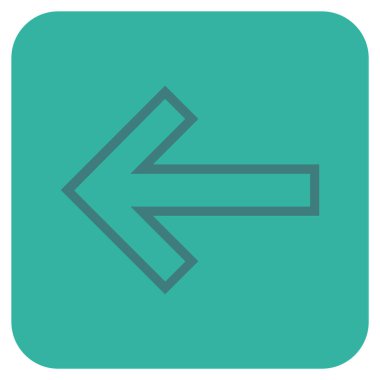 Düz sol ok vektör simgesi kare