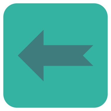 Düz sol ok vektör simgesi kare