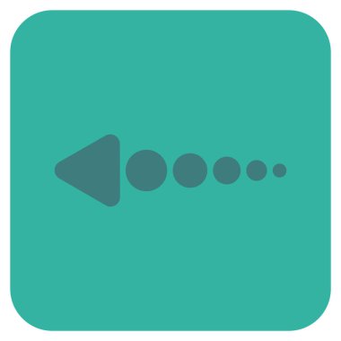 Düz sol ok vektör simgesi kare