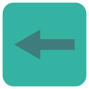 Düz sol ok vektör simgesi kare