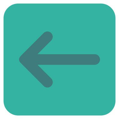 Düz sol ok vektör simgesi kare