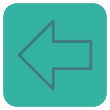 Düz sol ok vektör simgesi kare