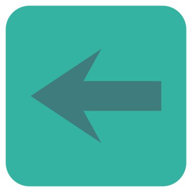 Düz sol ok vektör simgesi kare