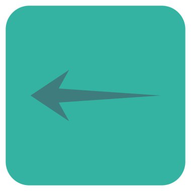 Düz sol ok vektör simgesi kare