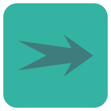 Ok sağ düz vektör simgesi kare