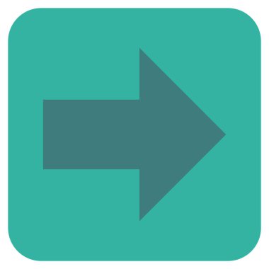 Ok sağ düz vektör simgesi kare