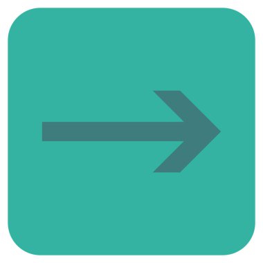 Ok sağ düz vektör simgesi kare