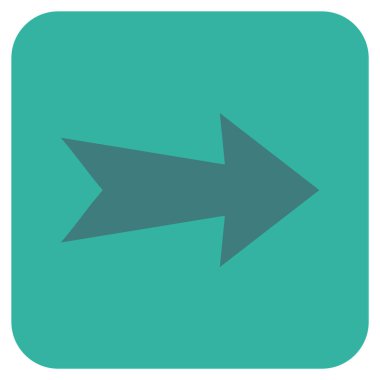 Ok sağ düz vektör simgesi kare