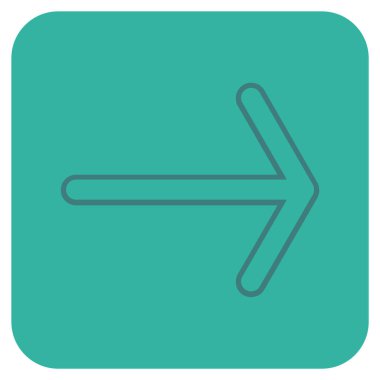 Ok sağ düz vektör simgesi kare