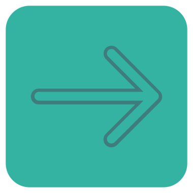 Ok sağ düz vektör simgesi kare