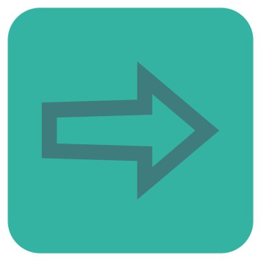 Ok sağ düz vektör simgesi kare