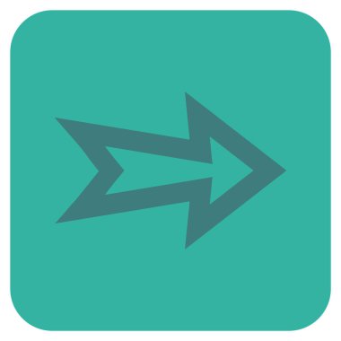 Ok sağ düz vektör simgesi kare