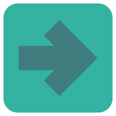 Ok sağ düz vektör simgesi kare