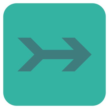 Ok sağ düz vektör simgesi kare