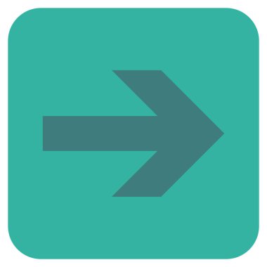 Ok sağ düz vektör simgesi kare