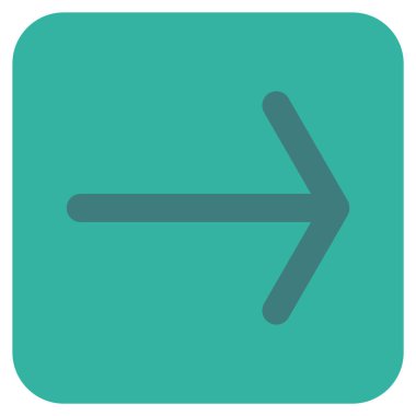 Ok sağ düz vektör simgesi kare