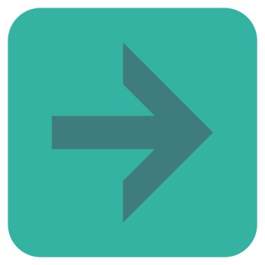 Ok sağ düz vektör simgesi kare