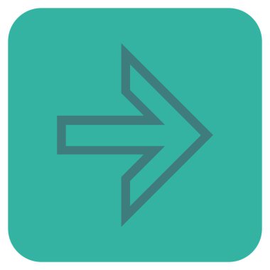 Ok sağ düz vektör simgesi kare