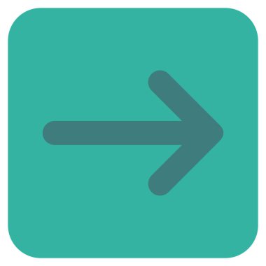 Ok sağ düz vektör simgesi kare