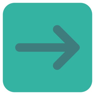 Ok sağ düz vektör simgesi kare