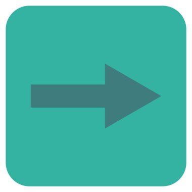 Ok sağ düz vektör simgesi kare