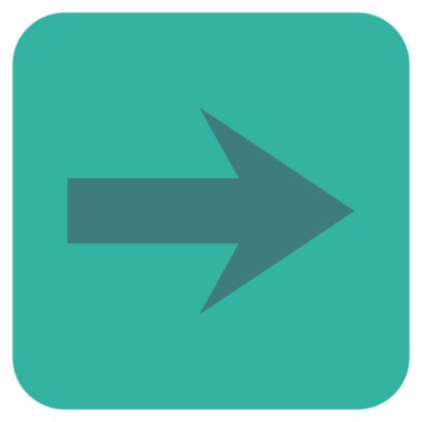 Ok sağ düz vektör simgesi kare