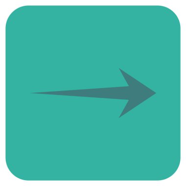 Ok sağ düz vektör simgesi kare