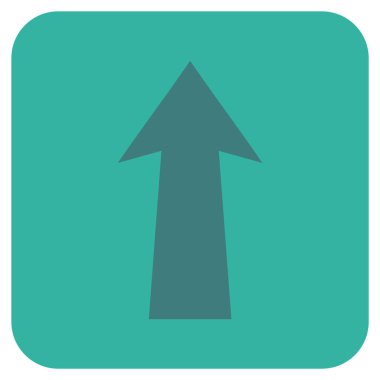 Düz yukarı ok vektör simgesi kare