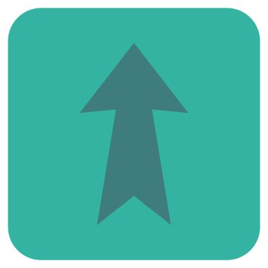 Düz yukarı ok vektör simgesi kare