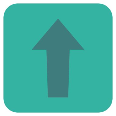 Düz yukarı ok vektör simgesi kare