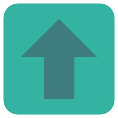 Düz yukarı ok vektör simgesi kare