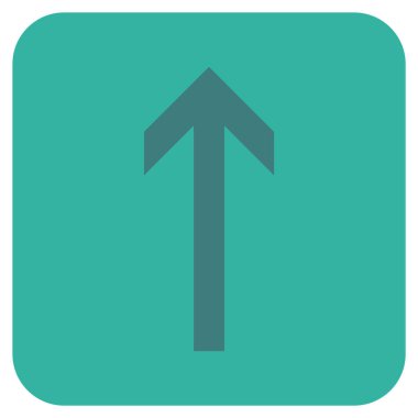 Düz yukarı ok vektör simgesi kare