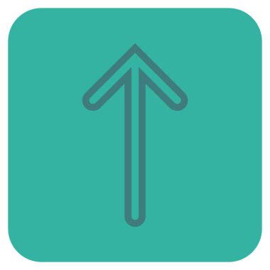 Düz yukarı ok vektör simgesi kare