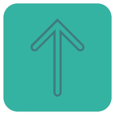 Düz yukarı ok vektör simgesi kare