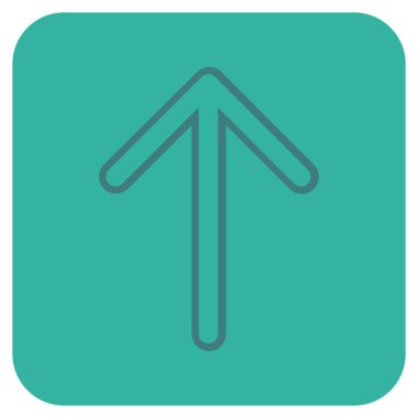 Düz yukarı ok vektör simgesi kare