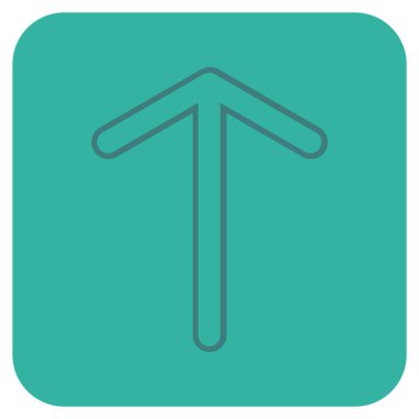 Düz yukarı ok vektör simgesi kare