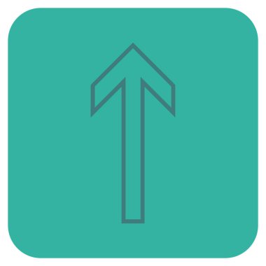 Düz yukarı ok vektör simgesi kare