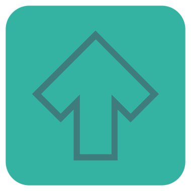 Düz yukarı ok vektör simgesi kare