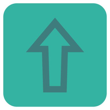 Düz yukarı ok vektör simgesi kare