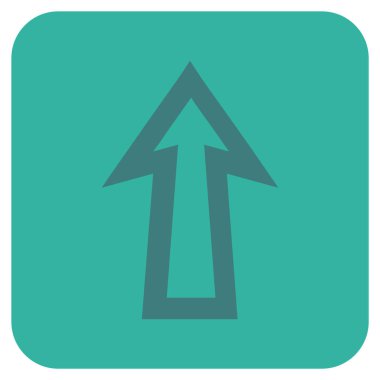 Düz yukarı ok vektör simgesi kare