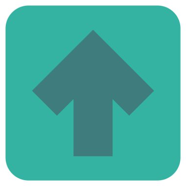 Düz yukarı ok vektör simgesi kare